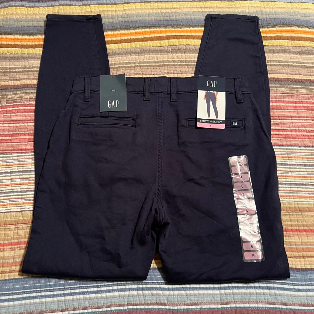 GAP Women's Navy Blue Stretch Skinny‎ Pants Size 6 New With Tags